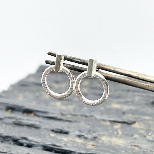 Sterling Silver Circle Drop Earrings