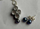 Peacock pearl pendant and earrings set