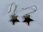 Fine silver star drop earrings