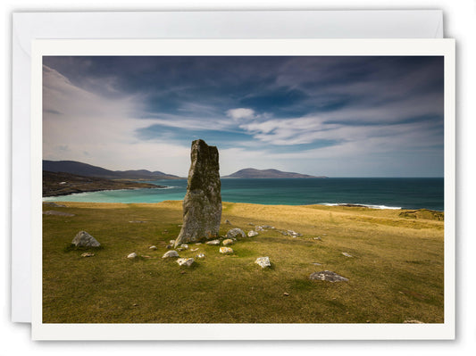 Macleod's Standing Stone, West Harris - Scotland Greeting Card - Blank Inside