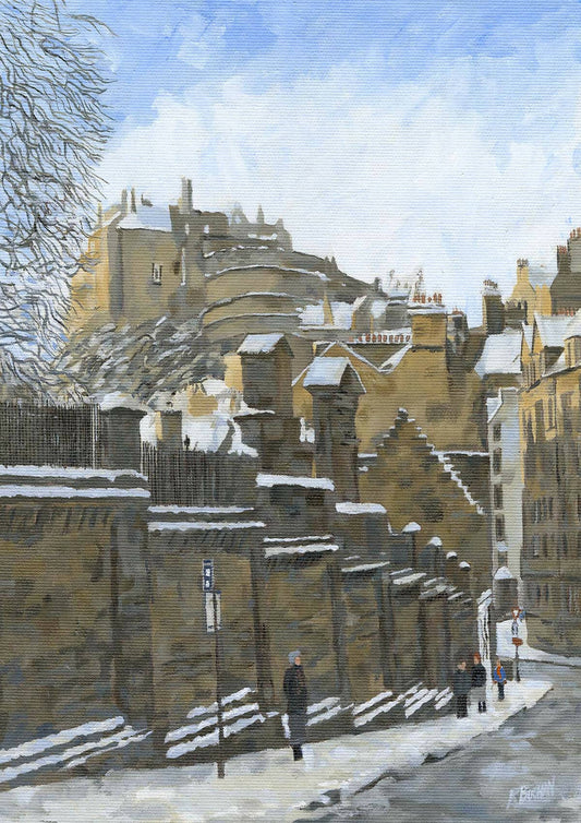 Edinburgh Castle Winter A4 giclée print