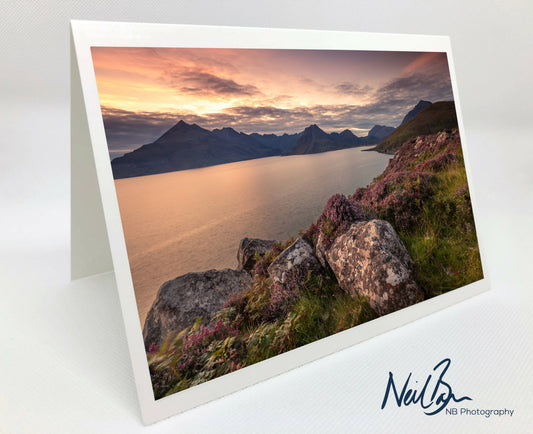Cuillins from nr Elgol, Isle of Skye - Scotland Greeting Card - Blank Inside