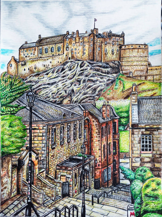Framed Edinburgh Art Print- The Vennel View