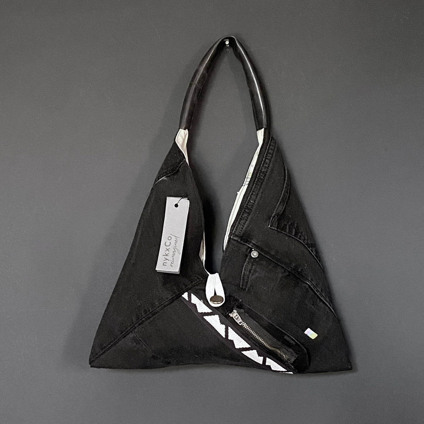 Origami Shoulder Bag - Black Denim