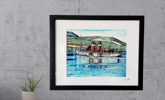 Framed Waverley Paddlesteamer Giclee Print