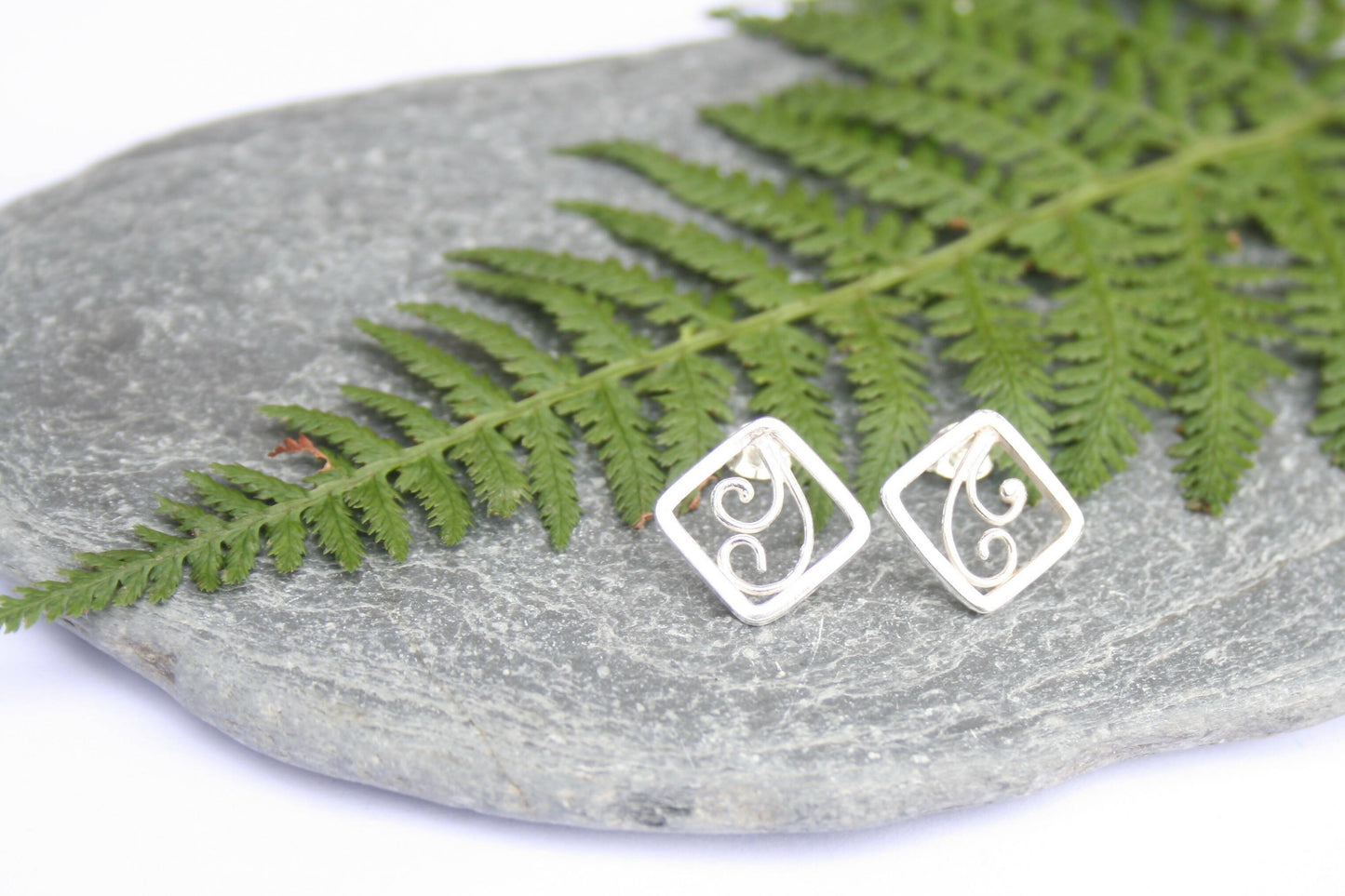 Fern inspired silver earrings