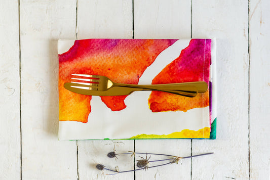 Isle of Bute Watercolour Map Tea Towel