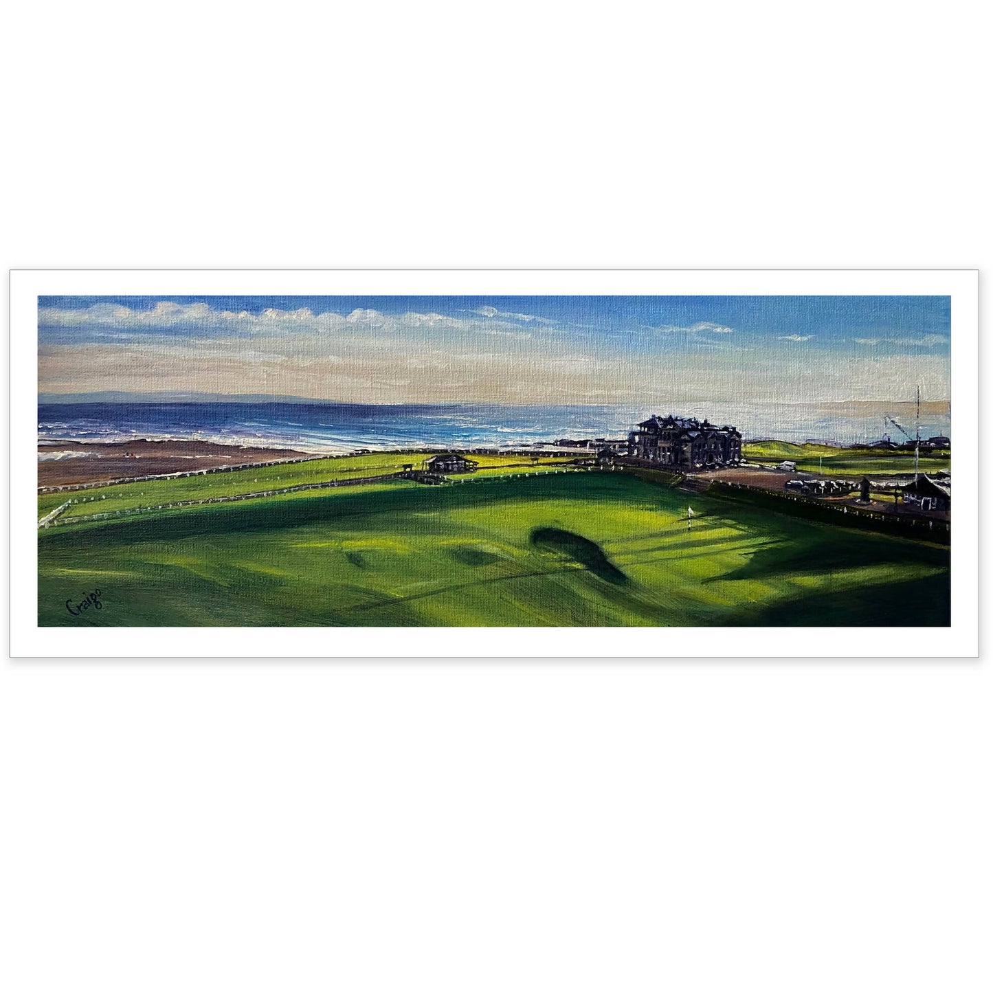 St Andrews Old Course, Long Evening Shadows - Giclee Fine Art Print 20x8"