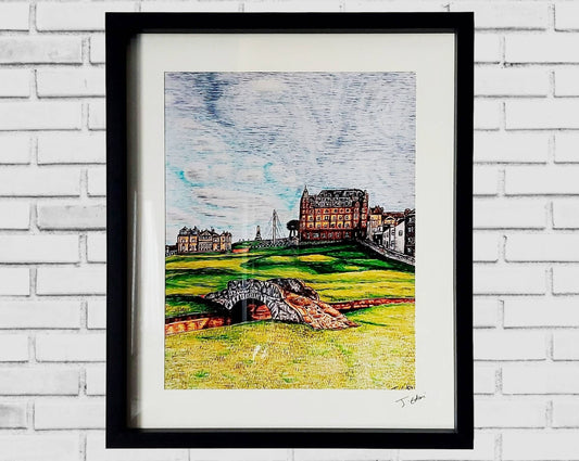 St Andrews, Swilcan Bridge , Scotland framed Giclee art Print