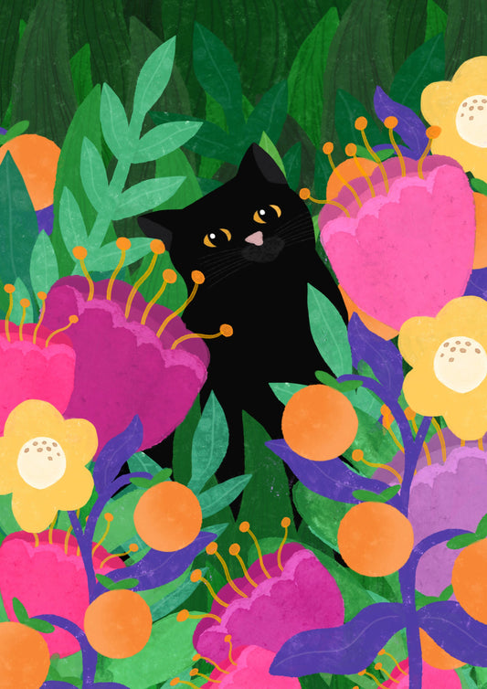 Cat In The Wild Print