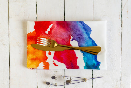 Isle of Mull Watercolour Map Tea Towel