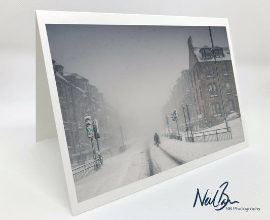 Snow Storm, Greenock - Scotland Greeting Card - Blank Inside