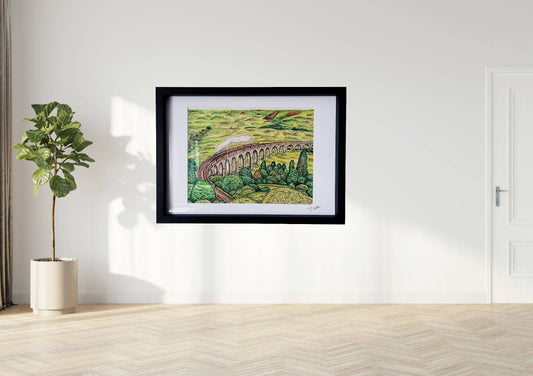 Flying Scotsman, Glefinnan Viaduct framed/ unframed art print