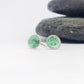 Sterling Silver and Green Enamel Earrings