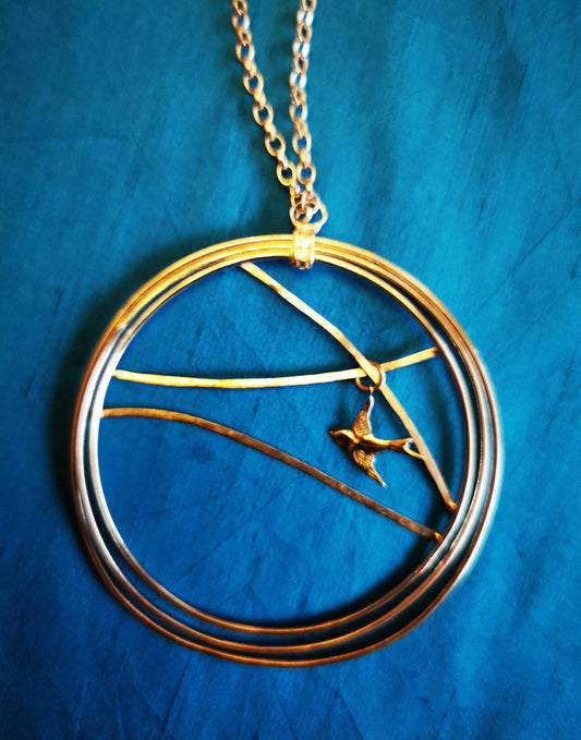 Large bird charm pendant