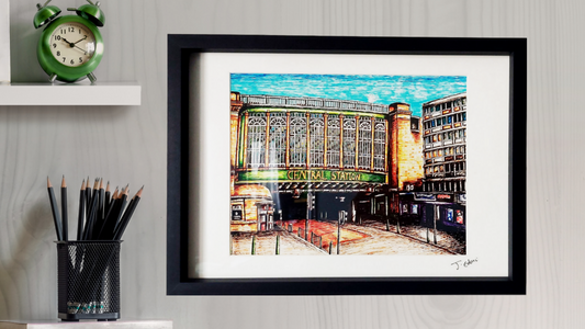 Framed Glasgow Central Station Giclee Print