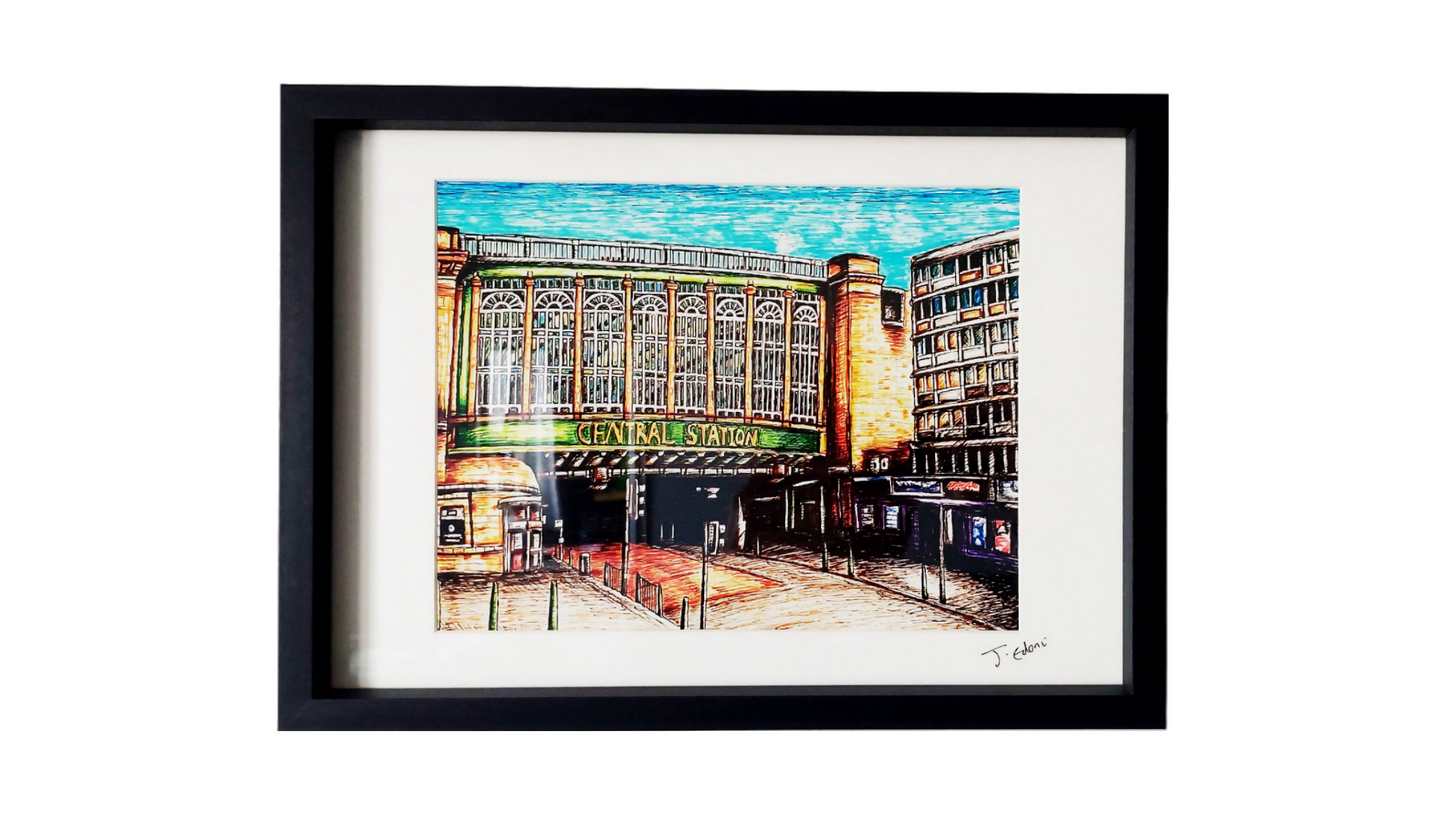Framed Glasgow Central Station Giclee Print