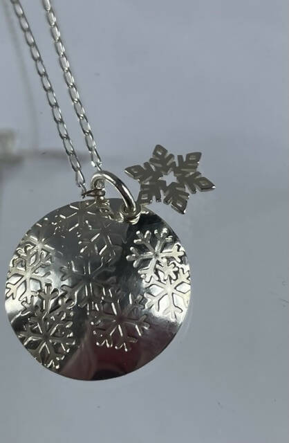 Sterling silver snowflake pendant