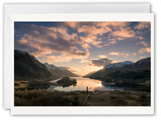 Glenfinnan Monument & Loch Shiel - Scotland Greeting Card - Blank Inside