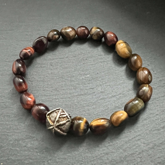 Wolf rune bracelet with tigers eye.