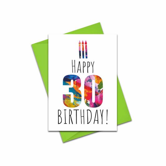 30th Birthday Card | Birthday Card | Thirty | Birthday Cake Design