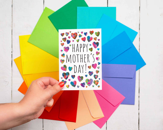 Mother's Day Card | Happy Mother's Day Hearts | Stepmum | Like a Mum