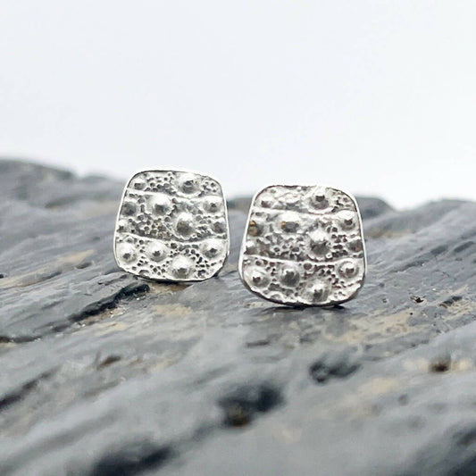 Silver Sea Urchin Shell Earrings